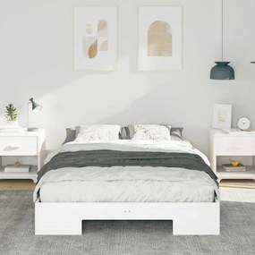 vidaXL Κρεβάτι δαπέδου Λευκό 120 x 200 cm Μασίφ ξύλο πεύκου