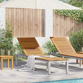 vidaXL Ξαπλώστρα Γκρι 200x55x35 εκ Μονοκόμματο Ξύλο Ακακίας