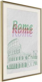 Αφίσα - Pastel Rome - 30x45 - Χρυσό - Με πασπαρτού