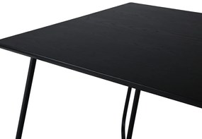 Τραπέζι Dallas 1721, Μαύρο, 75x90x190cm, Φυσικό ξύλο καπλαμά, Ινοσανίδες μέσης πυκνότητας, Μέταλλο | Epipla1.gr