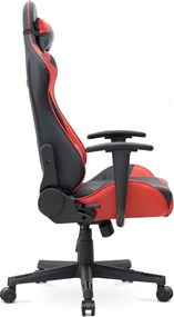 Καρέκλα γραφείου Gaming Alonso Megapap από τεχνόδερμα χρώμα κόκκινο - μαύρο 67x70x125/135 εκ.
