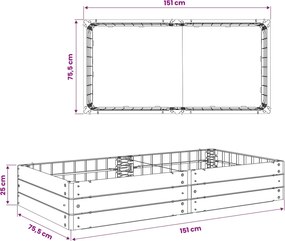 vidaXL Ανεβασμένο Κρεβάτι Μαύρο 151 x 75,5 x 25 εκ. PP