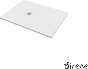 Sirene Slate 90x120 S12090 Λευκό Ματ - Παραλληλόγραμμη ντουζιέρα μαρμάρινη