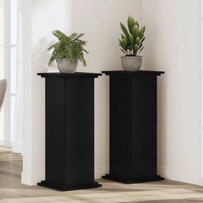 vidaXL Βάση φυτών Μαύρη Οξυά 33 x 33 x 100 cm Επεξεργασμένο ξύλο