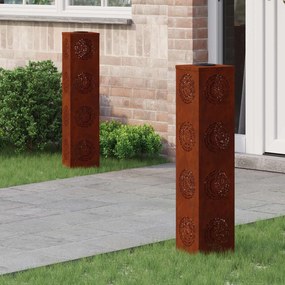 vidaXL Ηλιακό LED Φως Δρόμου 2 pcs Σκ rusty Ατσάλι Σκληρυθέν στον Αέρα
