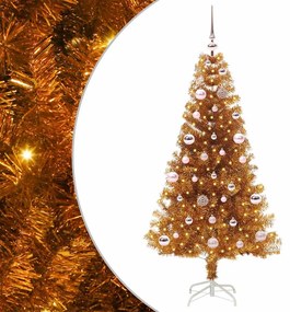 vidaXL Χριστουγεννιάτικο Δέντρο με 150 LED με βάση Χρυσό 150 cm PET