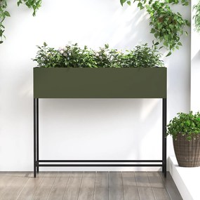 Υψωμένος Κήπος 100x26x82 εκ Ελιά Χάλυβας