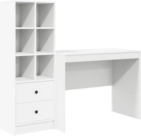 vidaXL Γραφείο με συρτάρι 2 pcs Λευκό