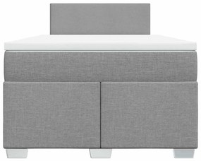 vidaXL Κρεβάτι Boxspring με Στρώμα Ανοιχτό Γκρι 120x190 εκ. Υφασμάτινο