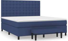 vidaXL Κρεβάτι Boxspring με Στρώμα Μπλε 160x200 εκ. Υφασμάτινο