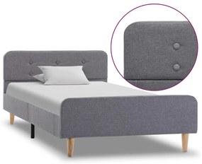 vidaXL Πλαίσιο Κρεβατιού Ανοιχτό Γκρι 90 x 200 εκ. Υφασμάτινο