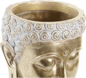 Γλάστρα DKD Home Decor 17,5 x 17,5 x 21 cm Χρυσό Βούδας Ρητίνη
