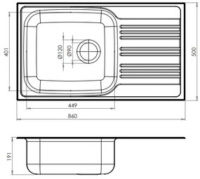Νεροχύτης Fortinox Valley 25185-Λείο