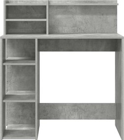 vidaXL Γραφείο Σκυρόδεμα Γκρι 90 x 48 x 101,5 cm Επεξεργασμένο Ξύλο