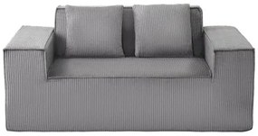 VEVOR Loveseat Sofa 63 in 2-Seats Small Corduroy Couch No Assembly Required Gray