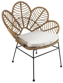 Καρέκλα Κήπου ALFIUS Φυσικό/Μαύρο Μέταλλο/Rattan 72x62x86cm