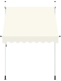 vidaXL Τέντα Συρόμενη Χειροκίνητη Κρεμ 200 εκ.