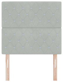 vidaXL Βελούδινο Κεφαλάρι Argyle Ανοιχτό γκρι 100 cm Βελούδο
