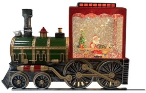 Χριστουγεννιάτικo Διακοσμητικό Τρενάκι Άη Βασίλης με Φωτισμό και Χιόνι , DS601