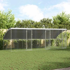 vidaXL Κλουβί Σκύλου 3 pcs Ασημί 6 x 2 x 2 m Γαλβανισμένος χάλυβας