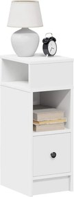 vidaXL Κομοδίνο με συρτάρι Λευκό 25x31x66 cm