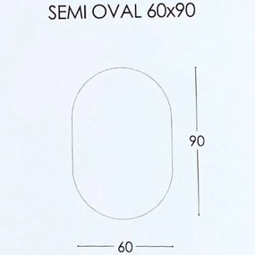 Καθρέπτης τοίχου Iron Semi Oval 60x90,λάμα χάλυβα 3εκ. Απόχρωση Λάμας: Μπρονζέ, Φωτισμός: LED+Διακόπτης αφής