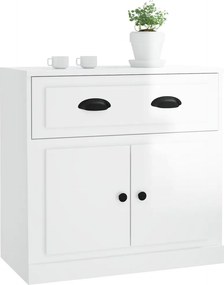 vidaXL Ντουλάπι Γυαλιστερό Λευκό 70x35,5x67,5 εκ. Επεξεργασμένο Ξύλο