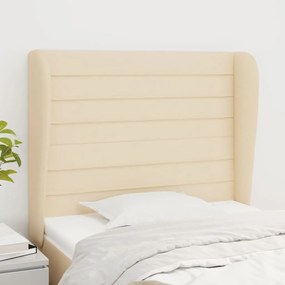 Κεφαλάρι με Πτερύγια Κρεμ 83x23x118/128 εκ. Υφασμάτινο - Κρεμ