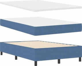 vidaXL Κρεβάτι με ελατήρια Μπλε και άσπρο 120 x 200 cm
