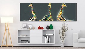 Πίνακας - Colourful Giraffes 120x40