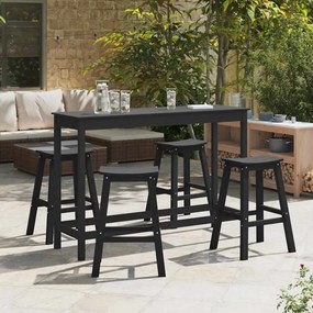 vidaXL Σετ Μπαρ Κήπου 4 pcs Μαύρο HDPE