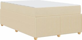 vidaXL Σκελετός Κρεβατιού με στρώμα Κρεμ 120 x 190 cm ύφασμα