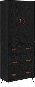 vidaXL Highboard Μαύρη Οξυά 69,5 x 34 x 180 εκ. Επεξεργασμένο Ξύλο