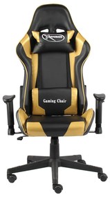 vidaXL Καρέκλα Gaming Περιστρεφόμενη Χρυσή PVC