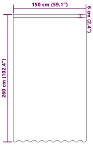 vidaXL Κουρτίνα Δαντέλας με κουρτίνες Λευκό 260 x 150 εκ Πολυεστέρας