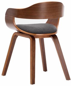 vidaXL Καρέκλα Τραπεζαρίας Σκούρο Γκρι από Ύφασμα και Λυγισμένο Ξύλο