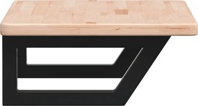 vidaXL Ράφι Νιπτήρα Τοίχου από Ατσάλι / Μασίφ Ξύλο Δρυός