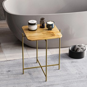 Τραπεζάκι Σαλονιού Χρυσό / Φυσικό SHB 46x46x56