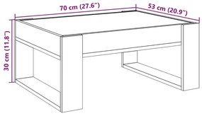 Τραπεζάκι Σαλονιού Infinity LED Λευκό 70x53x30 εκ. - Λευκό