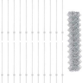 vidaXL Φράχτης με Στήλες. Ασημί 1.2 x 25 m Ατσάλι