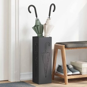 vidaXL Σχέδιο & βάση αποθήκευσης Μαύρο 15.5 x 15.5 x 49 εκ Ατσάλι