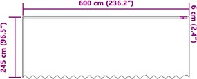 vidaXL Κουρτίνα Δαντέλας με κουρτίνες Λευκό 245 x 600 εκ Πολυεστέρας