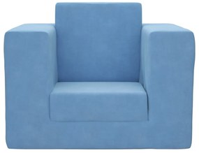 vidaXL Καναπές/Κρεβάτι Παιδικός Μπλε από Μαλακό Βελουτέ Ύφασμα