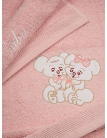 Σετ πετσέτες κεντητές Couple 06 Pink/Pink