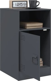 vidaXL Κομοδίνα 2 τεμ. Ανθρακί 34,5x39x62 εκ. από Χάλυβα