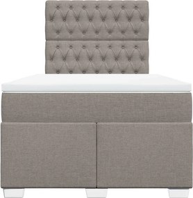 vidaXL Κρεβάτι Boxspring με Στρώμα Taupe 120x190 εκ. Υφασμάτινο
