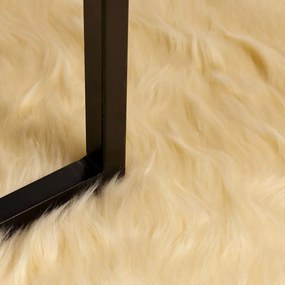 vidaXL Χαλί από τεχνητό πρόβειο δέρμα TAFALLA Κρεμ Ø 160 cm