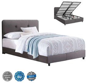 Κρεβάτι Dolores HM631.10 Με Αποθηκευτικό Χώρο Για Στρώμα 160x200cm Βελούδινο Grey Διπλό Βελούδο