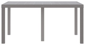 vidaXL Τραπέζι Κήπου Ανοιχτό Γκρι 150x100x73 εκ. Πολυ Ράτταν