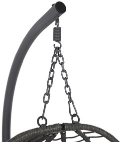 ΚΡΕΜΑΣΤΗ ΠΟΛΥΘΡΟΝΑ ΦΩΛΙΑ MILLIE  ΜΕΤΑΛΛΟ-ΣΥΝΘ.RATTAN ΓΚΡΙ 90x75x190Υεκ.